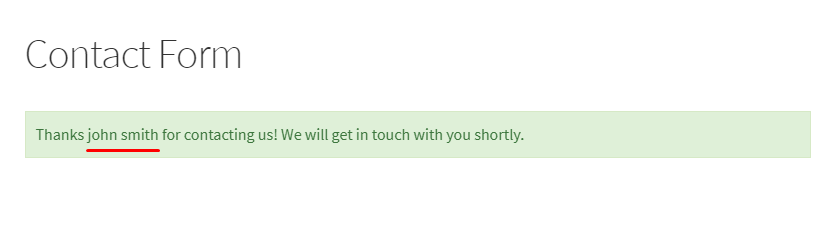 Custom message shown after submitting a WordPress form on weForms