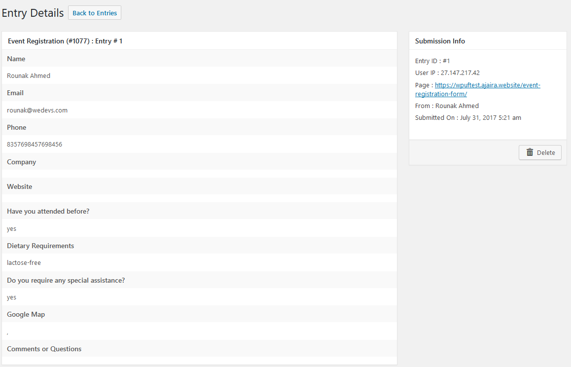 Viewing Responses | weForms Pro