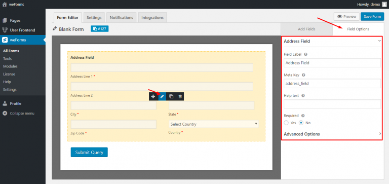 Address Field | weForms Pro