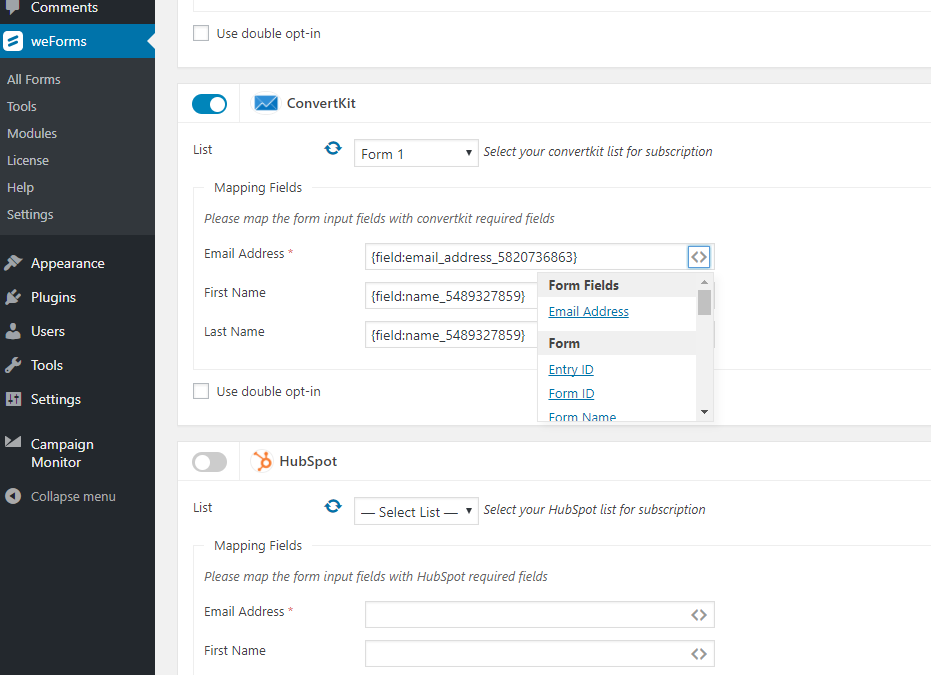 Mapping weForms to Convert Kit