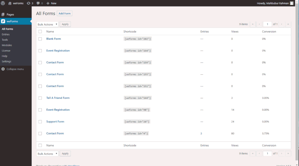 gif showing how to add linear scales to your weForms form