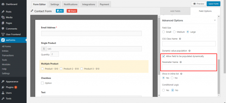 Multiple Product | weForms Pro