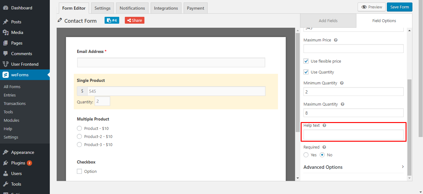 Single Product | weForms Pro