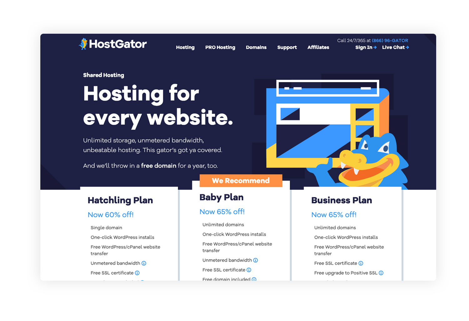 Hosting from HostGator