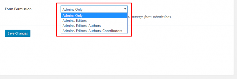 Set form permissions on weForms