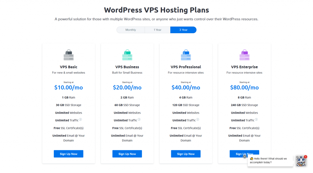 VPS WordPress Hosting plans on DreamHost recommended by Sprout Invoices