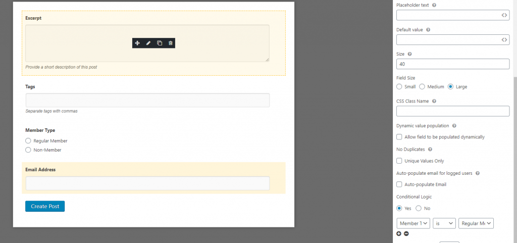 Tie two fields together with conditional logic