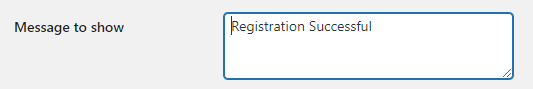 Message to show registration change box